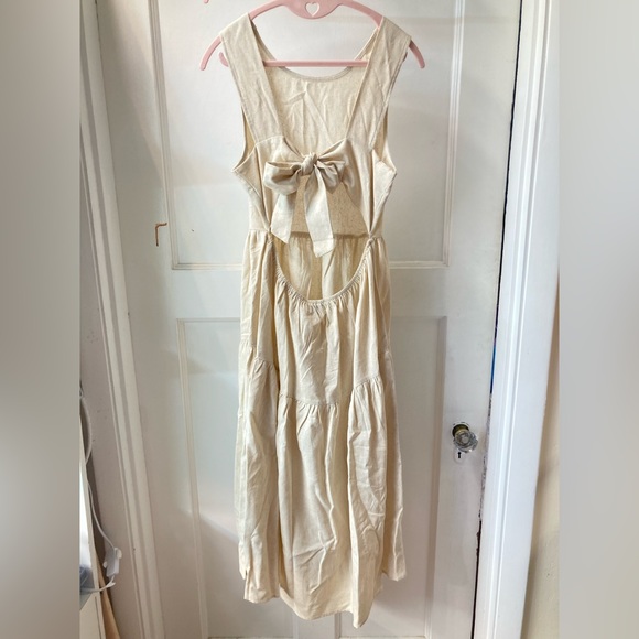 Petal + Pup Leisl Linen Dress in Beige - Picture 2 of 9